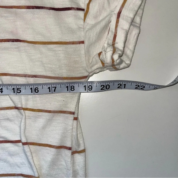 Maurices 24/7 Forever White & Pink Striped Drop Shoulder Tee Medium Women’s - Picture 8 of 12